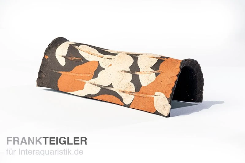 Aquariumkeramik Axolotl Tunnel 23-25 Cm Camouflage 3 Aquariumkeramik Axolotl Tunnel 23-25 Cm Camouflage